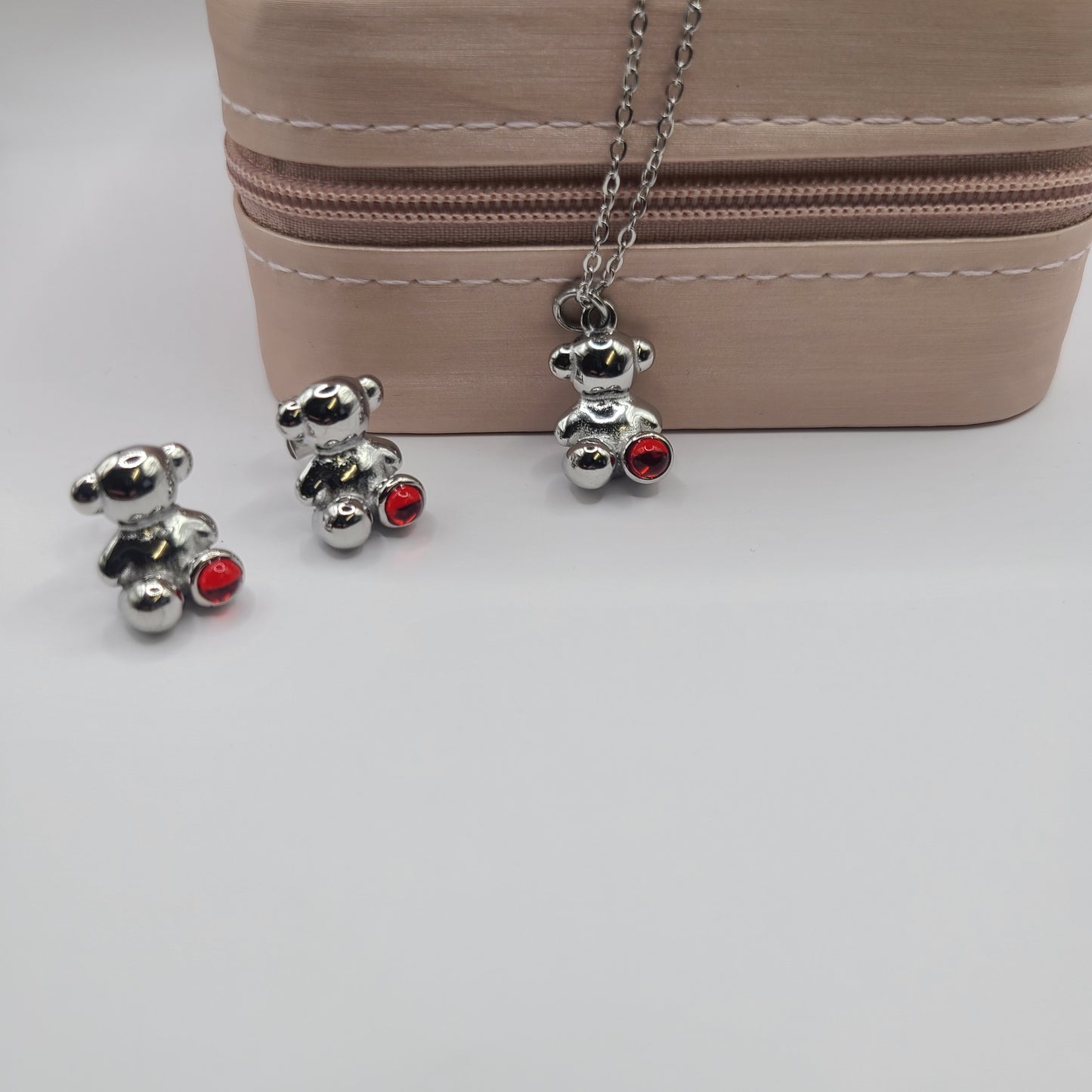 Silver and Red Bear Set