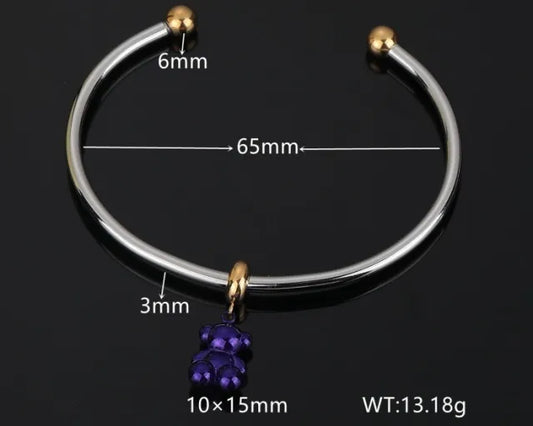 Purple Bear Bracelet